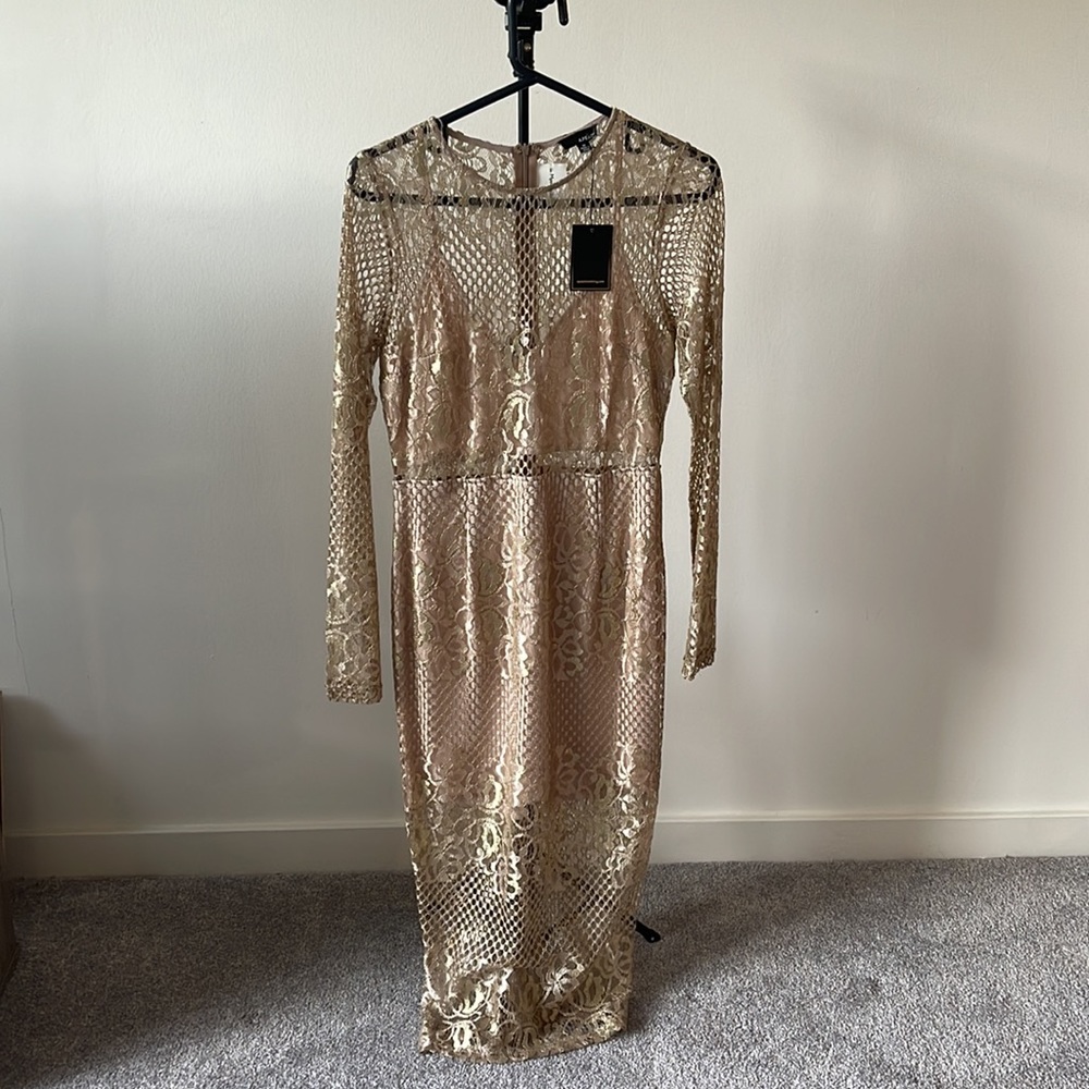 BRAND NEW GOLD NUDE DRESS - Picture 4 of 4